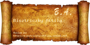 Bisztriczky Attila névjegykártya